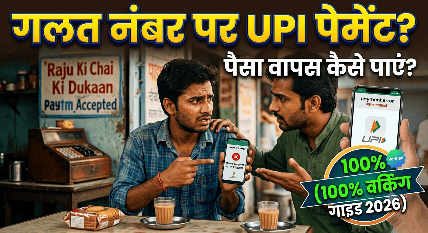 Galat Number Par UPI Payment Ho Jaye Toh Paisa Wapas Kaise Payein? (100% Working Guide 2026)